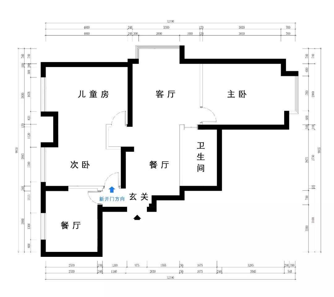 95m²三居室现代简约-户型