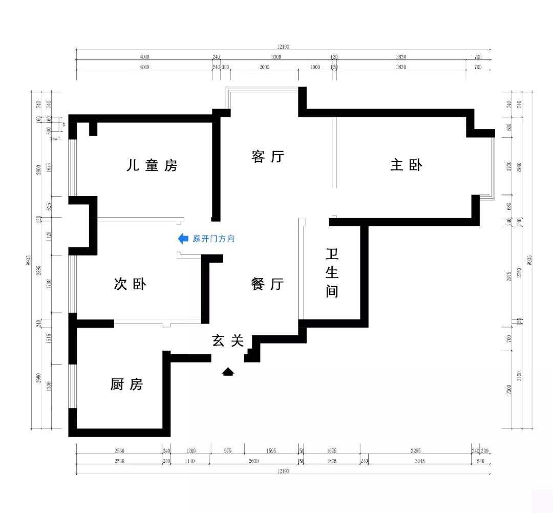 95m²三居室现代简约-户型