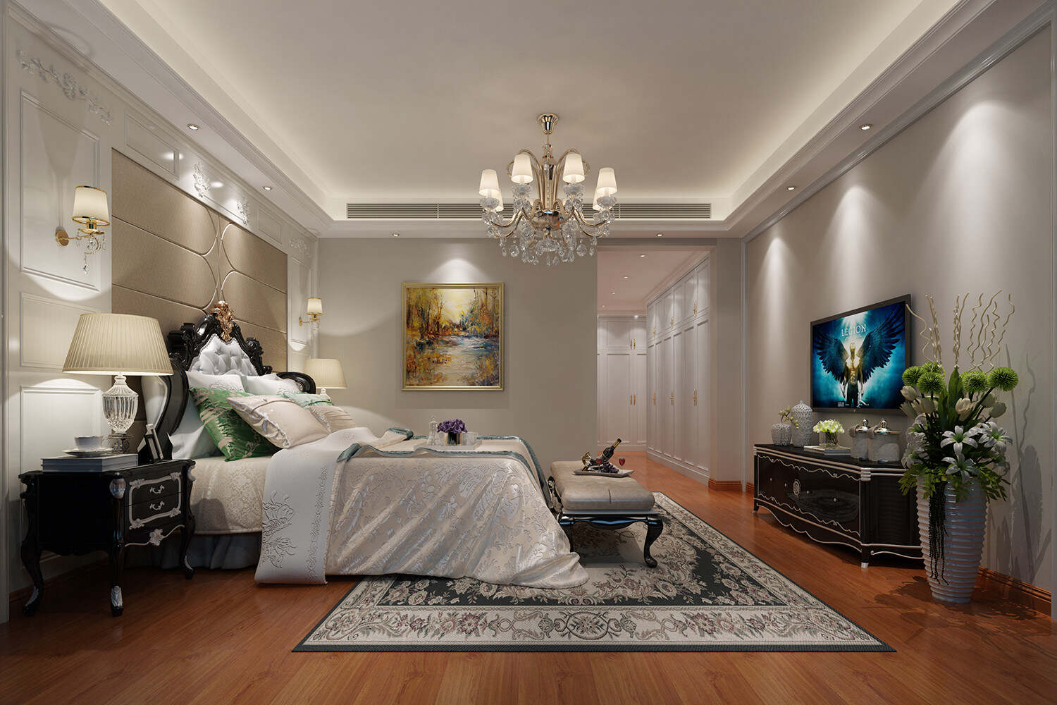 高端温馨欧式风格卧室效果图