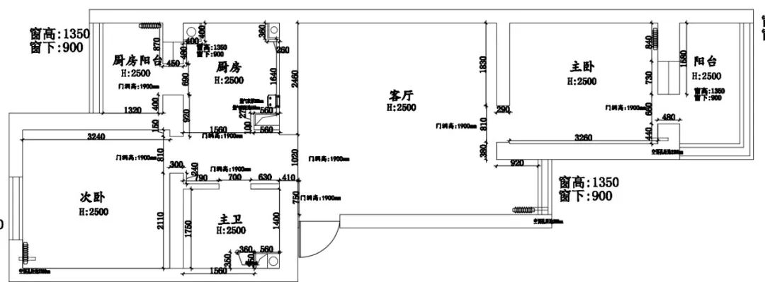 60m²三居室现代简约-户型