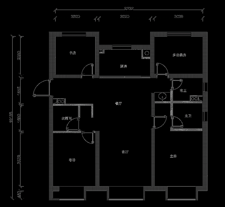 120m²三居室现代简约-户型