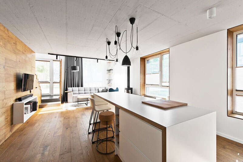 80平米loft簡約復式效果圖廚房設計