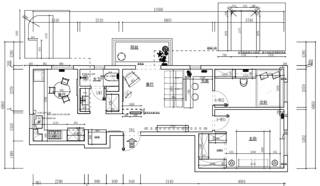 62m²两居室现代简约-户型