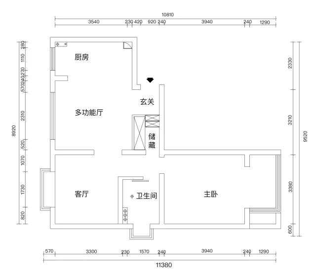 86m²两居室现代简约-户型