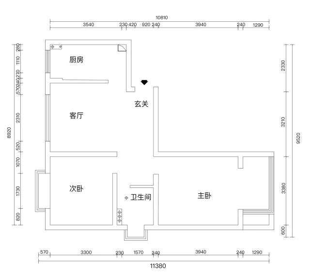 86m²两居室现代简约-户型