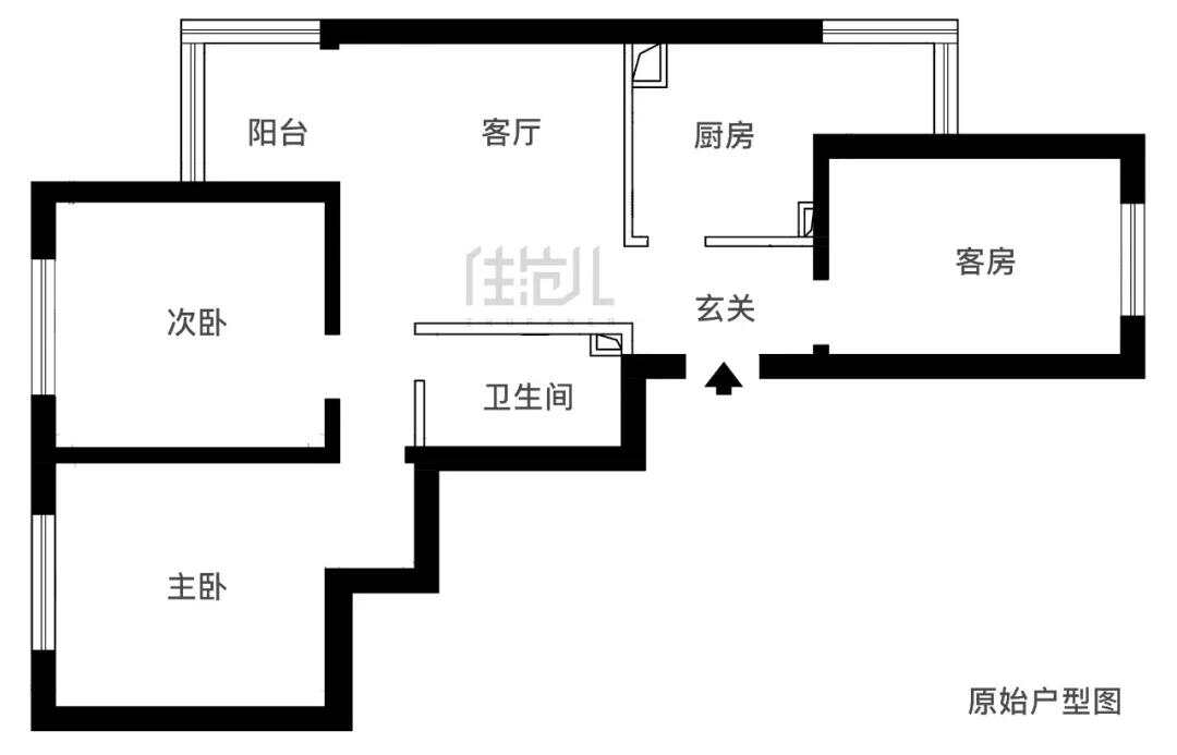 70m²三居室田园-户型
