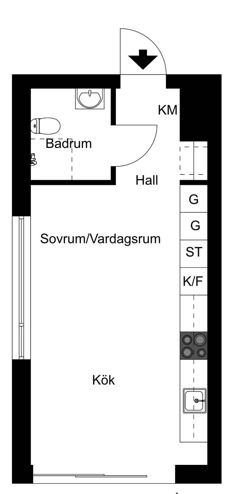 43平米单身小户型公寓平面图