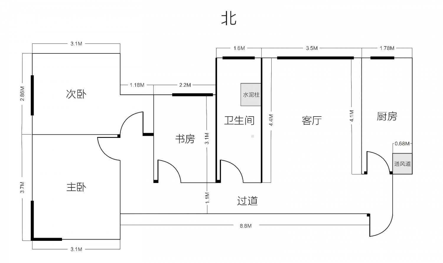 长方形户型