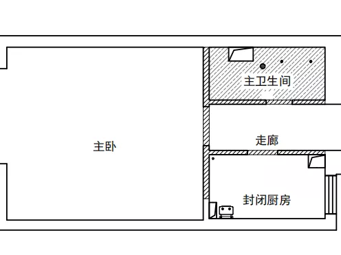 47m²两居室日式-户型