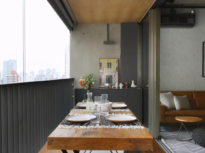 48平方小户型装修案例 阳台做餐厅精简实用美观性强