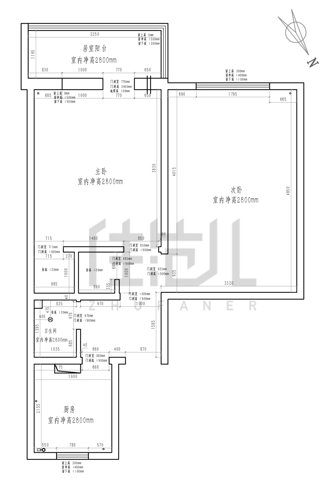 55m²一居室现代简约-户型