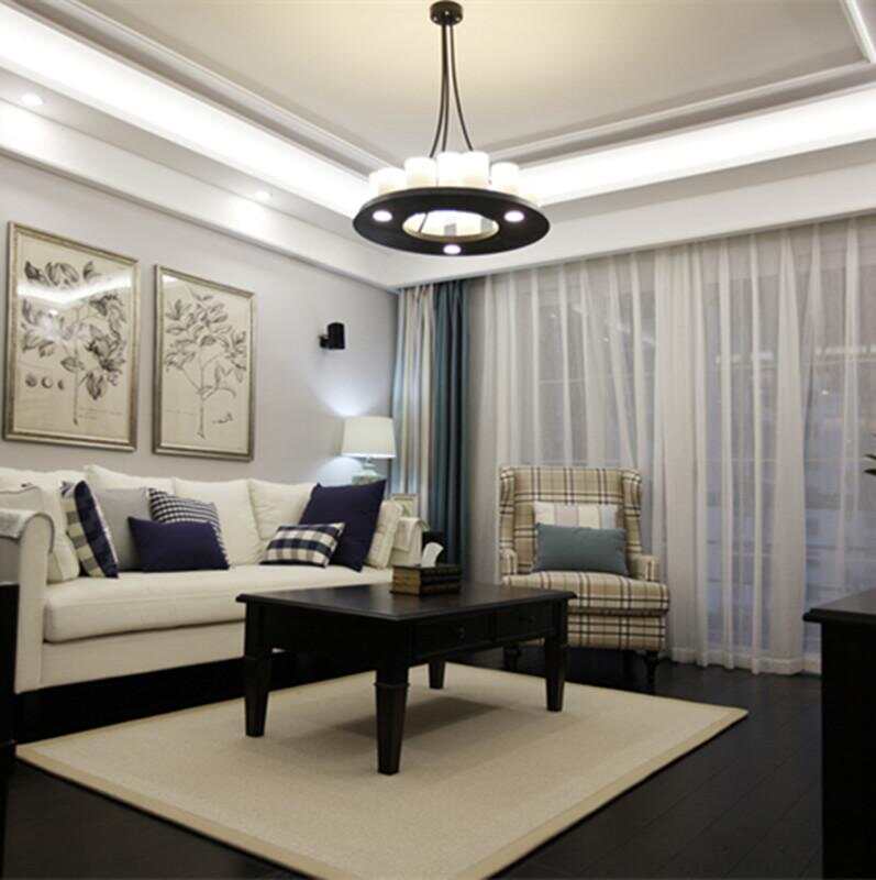 黑白色調簡約現代風二居客廳設計