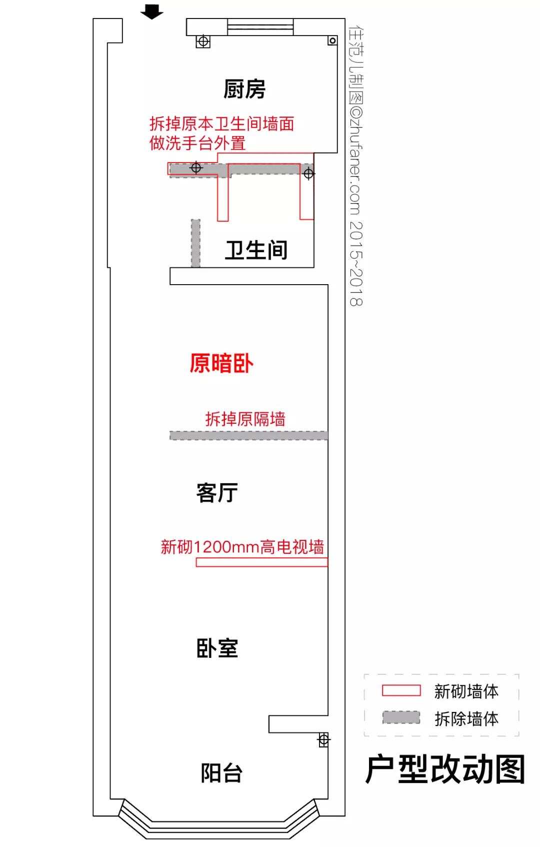 32m²两居室北欧-户型