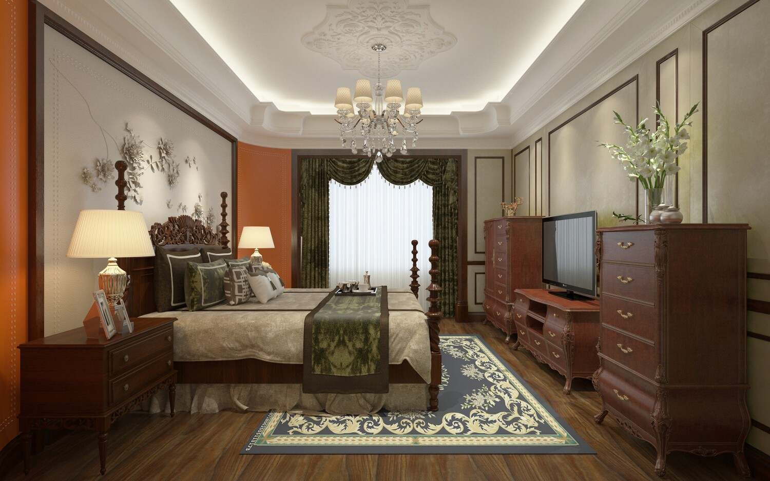 大户型美式风格家卧室效果图
