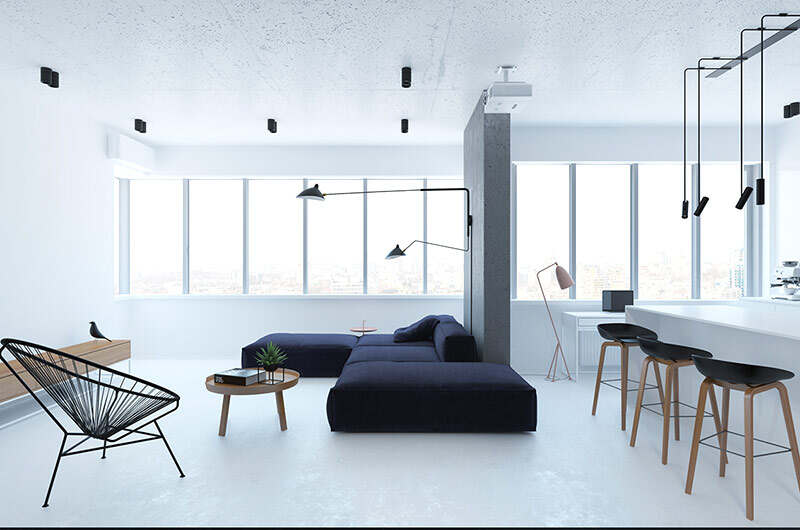 黑白现代风的客厅设计图