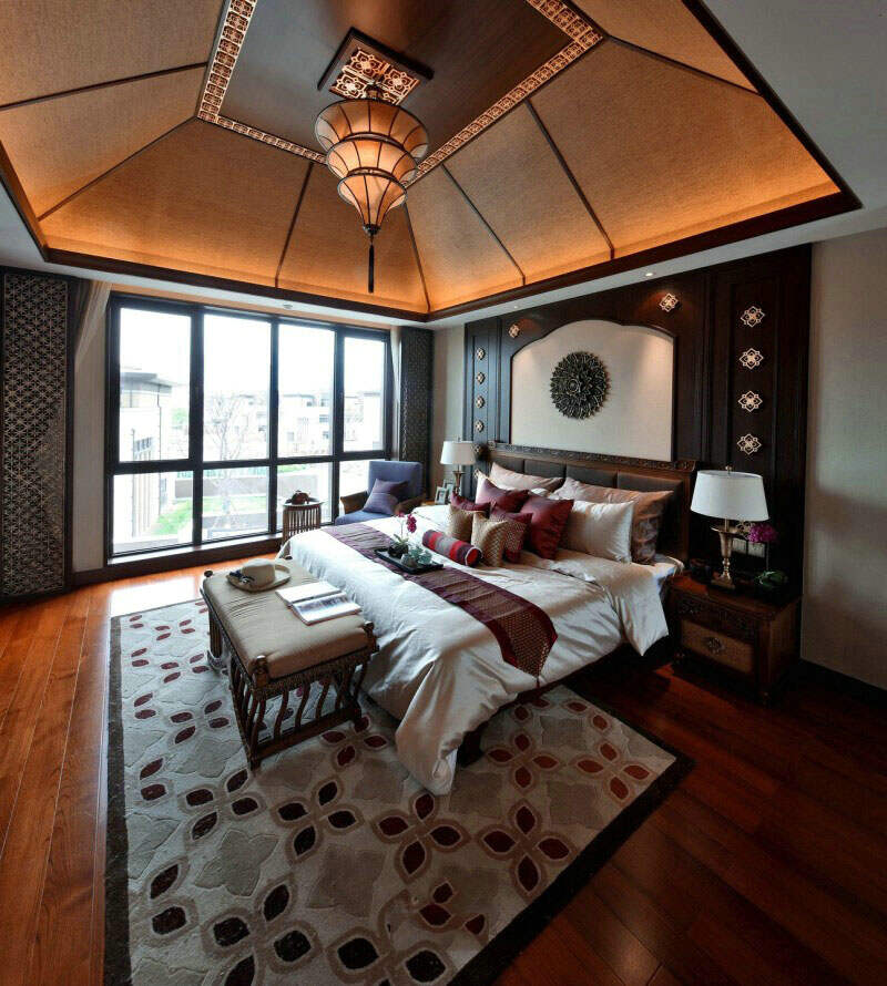 浪漫独特复古东南亚家装卧室吊顶效果图