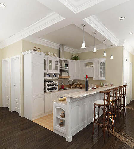开放式厨房吧台设计可以让家颜值提高的数倍