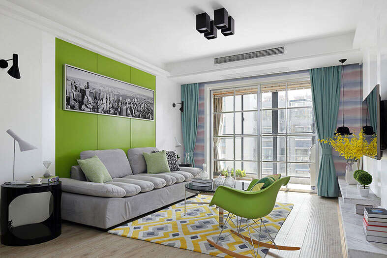 绿色主调的客厅设计图