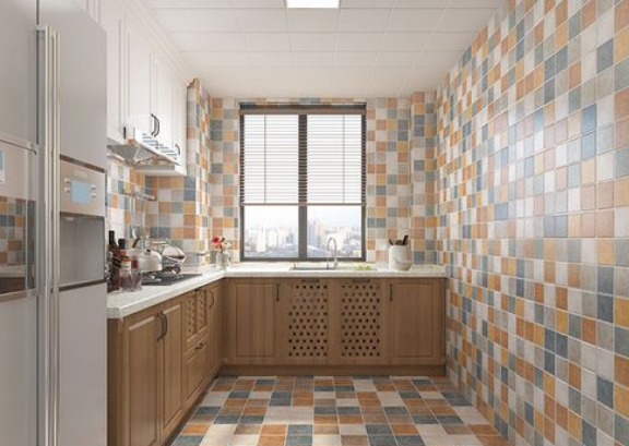 厨房墙地砖可以采用花砖营造下厨房气氛吗
