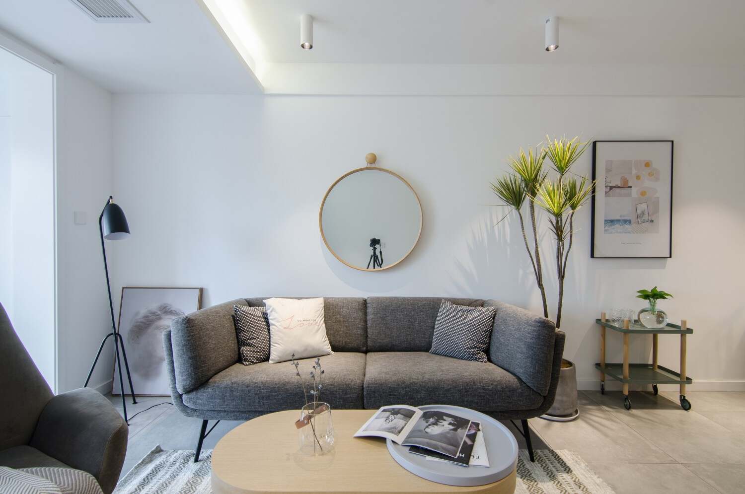 北欧风格单身公寓装修客厅装饰设计图