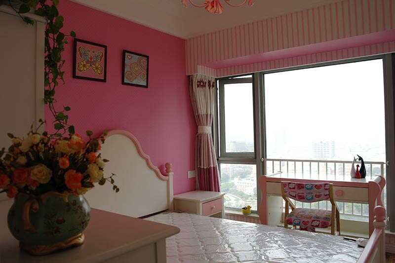 甜美桃粉色东南亚风格儿童房效果图