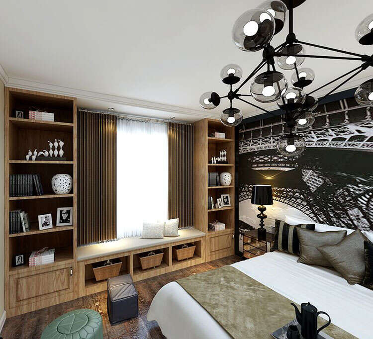北欧撞击工业风的美感卧室设计图