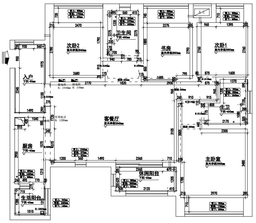 122m²四居室日式-户型