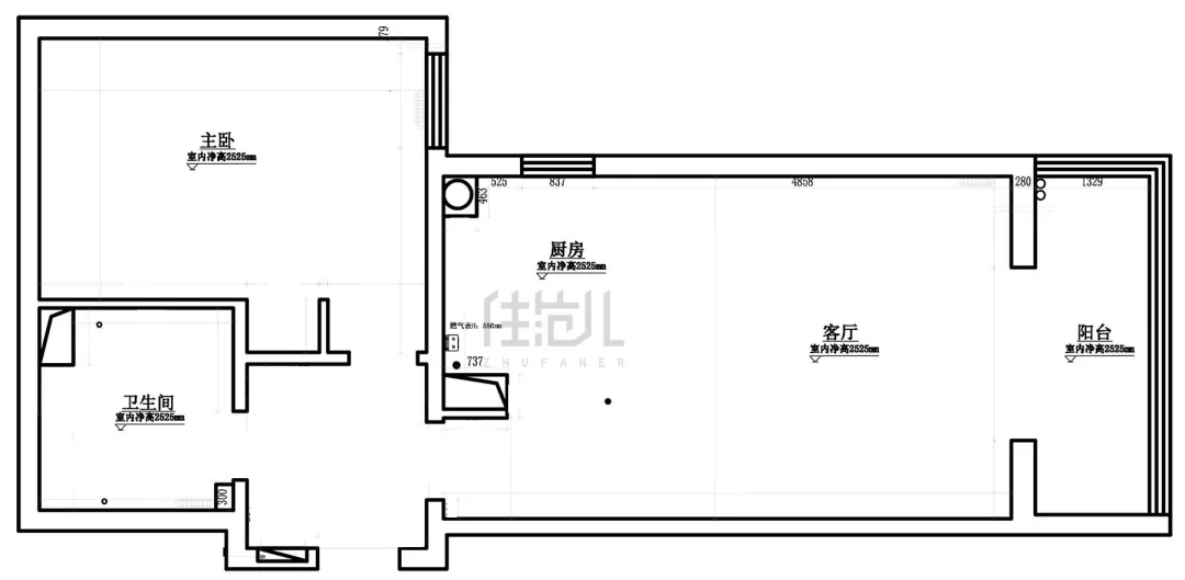 78m²一居室现代简约-户型