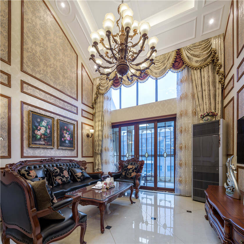 超大新古典美式风格别墅客厅装修效果图