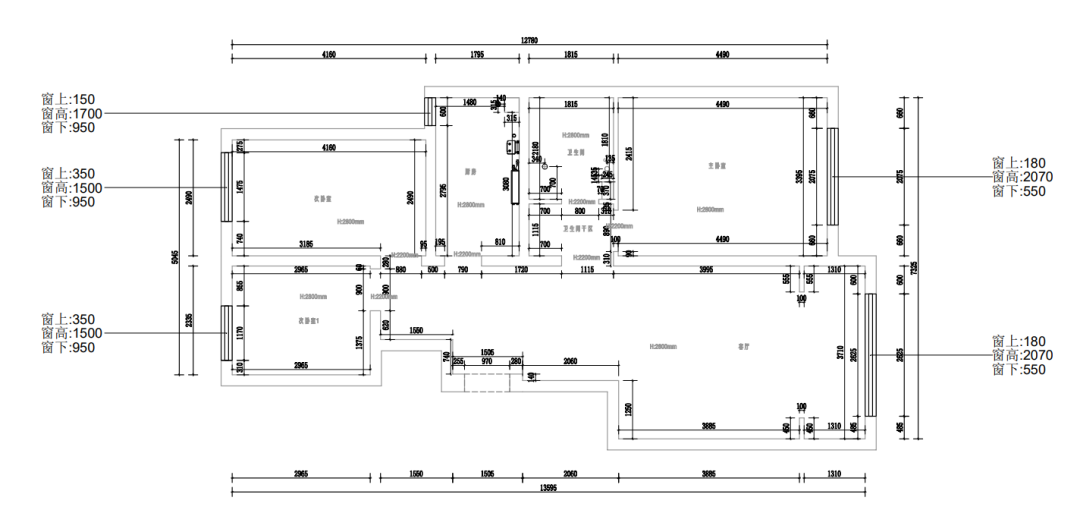 85m²三居室轻奢-户型