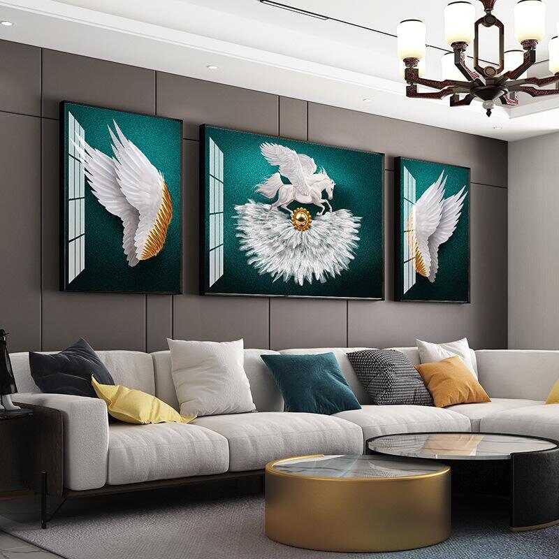沙发背景墙画应该如何选择  常见的客厅沙发背景墙挂画
