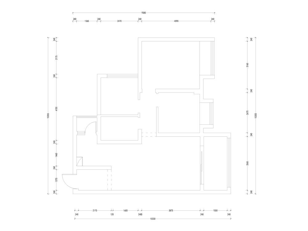 96m²三居室现代简约-户型