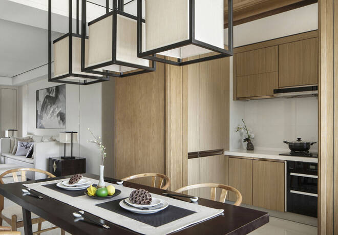 135平米新中式风格三居室厨房效果图