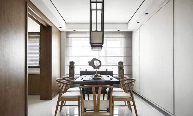 135平米新中式风格三居室餐厅设计