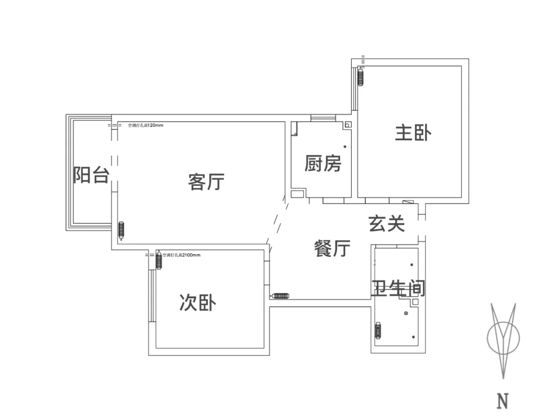 78m²两居室北欧-户型