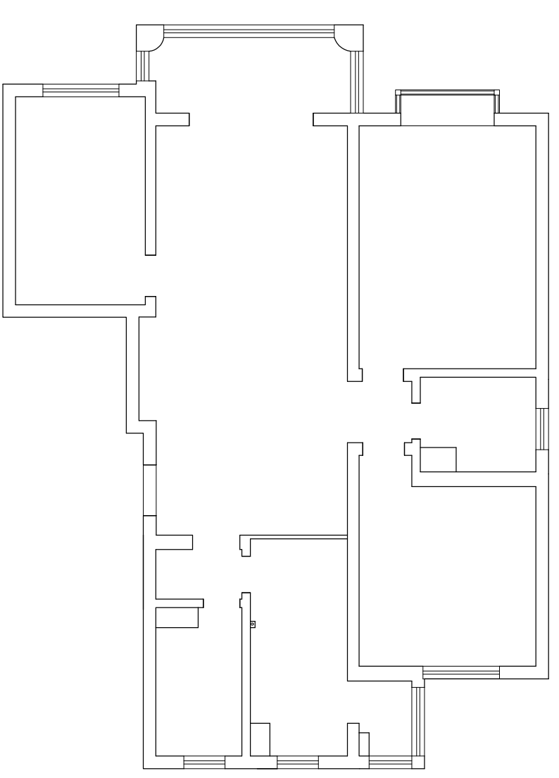 100m²三居室轻奢-户型