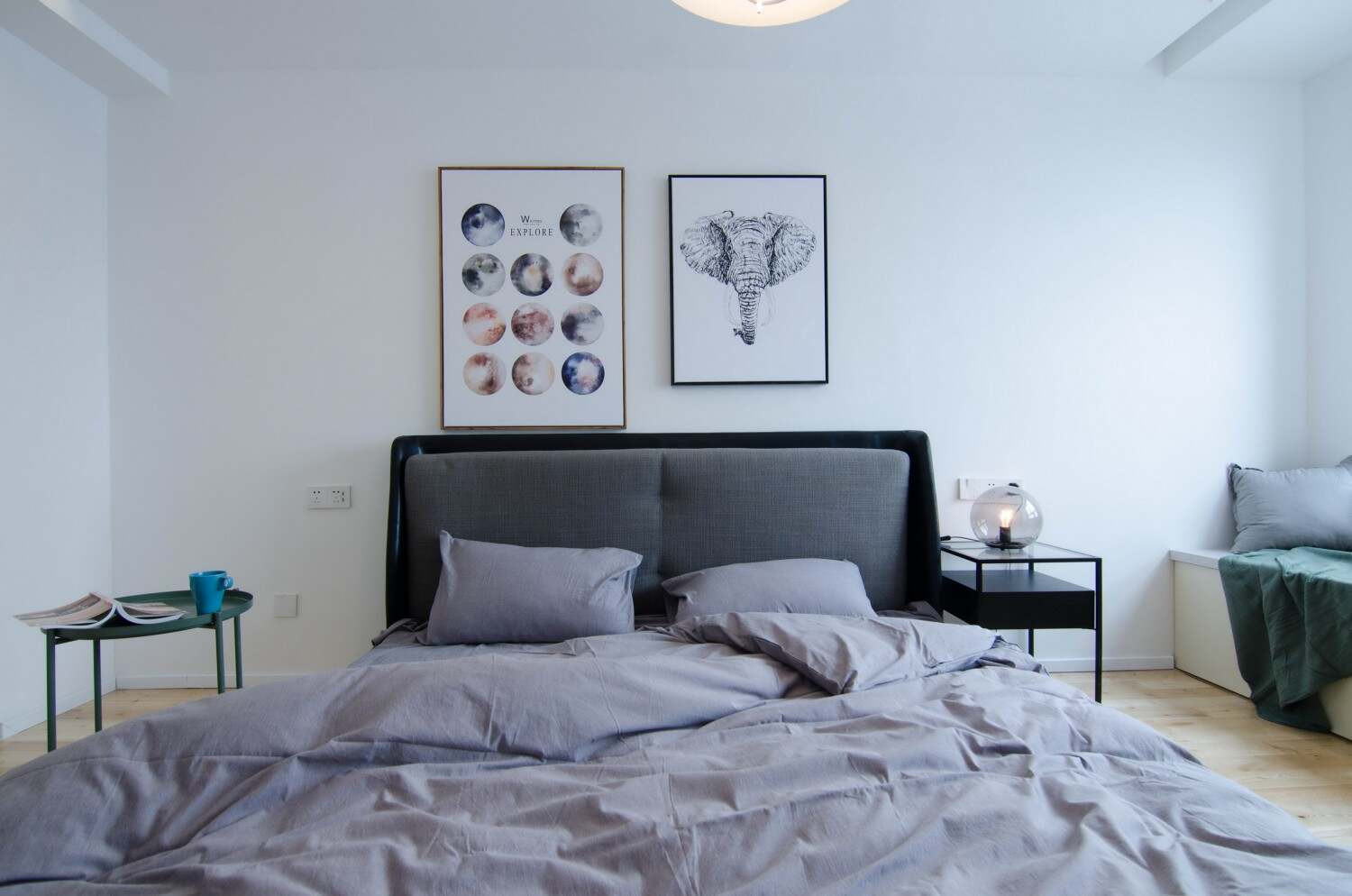 美式混搭创意卧室床头背景墙设计