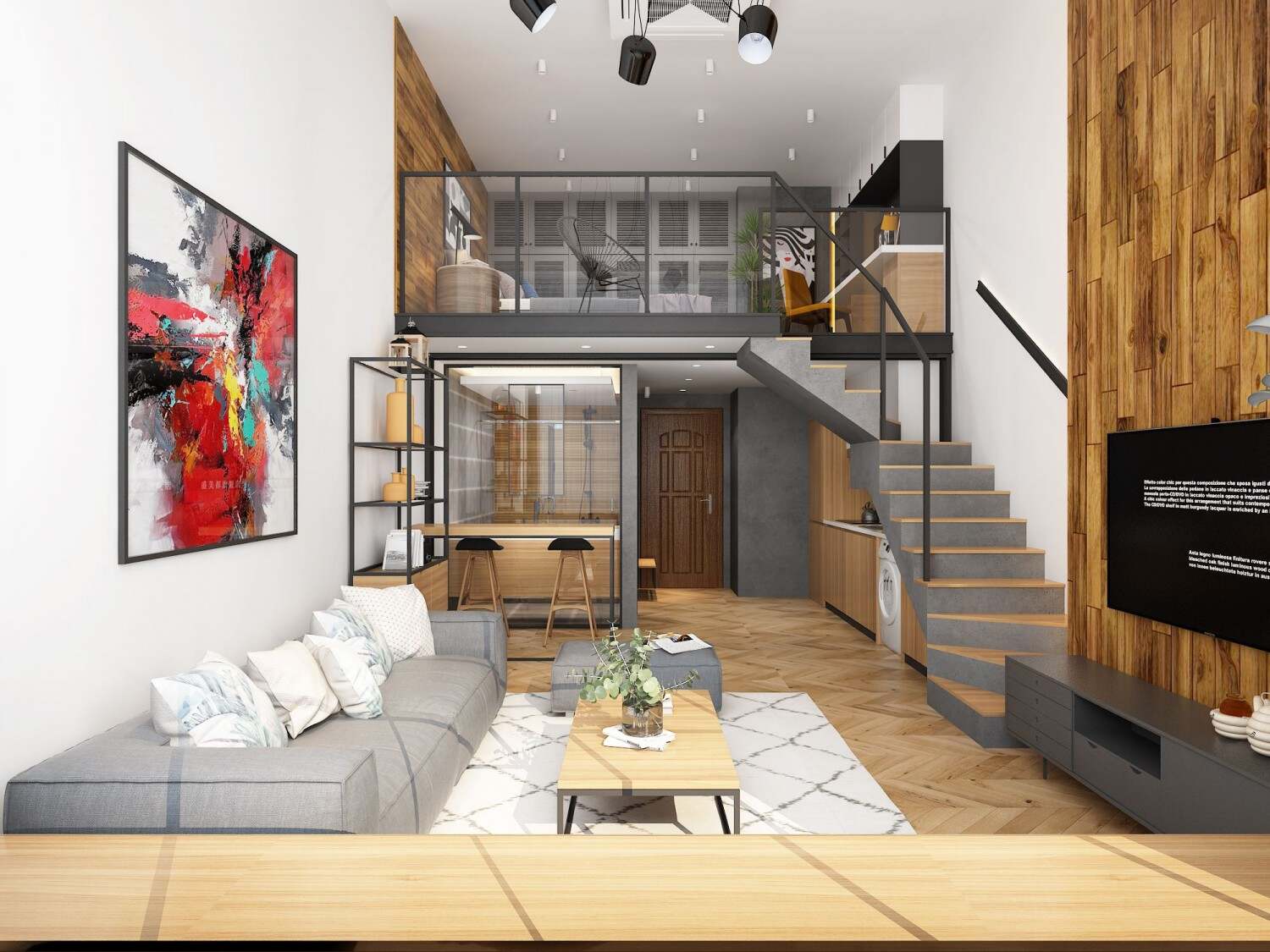 现代简约LOFT公寓 - 效果图交流区-建E室内设计网