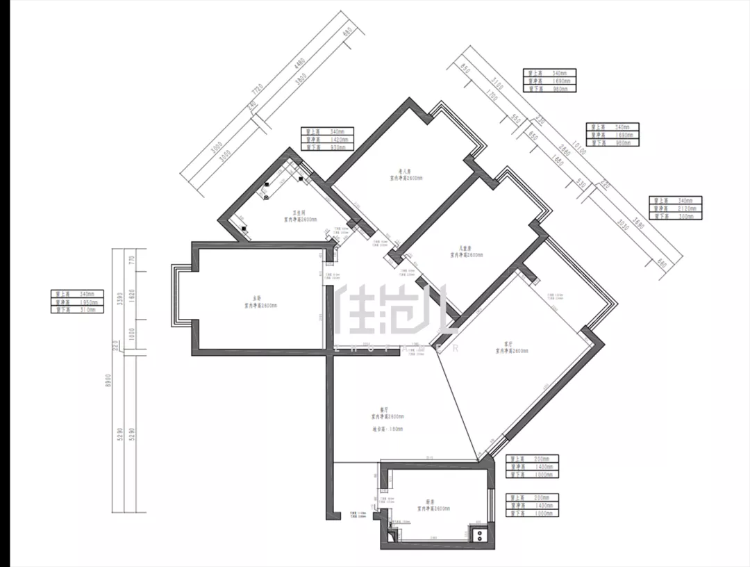 143m²三居室轻奢-户型