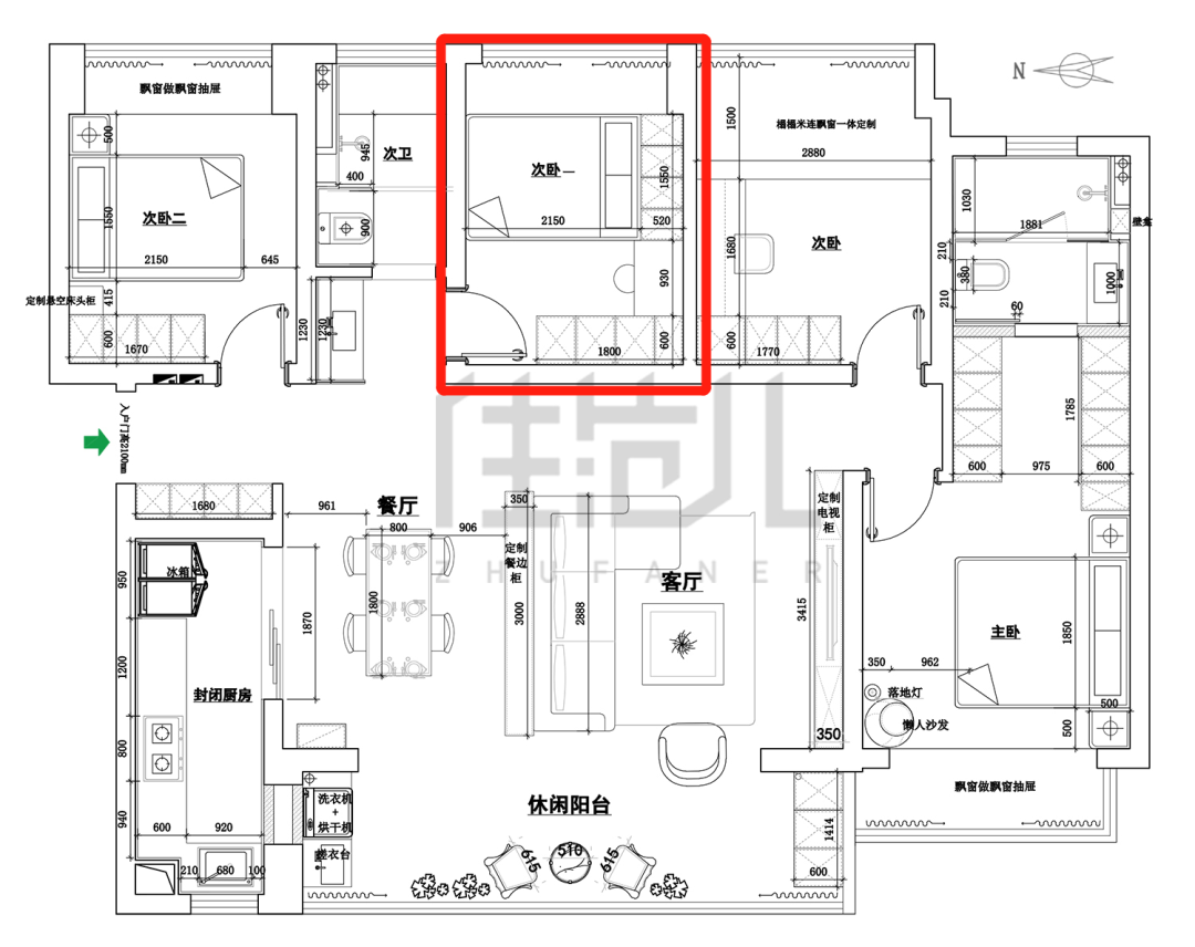 140m²四居室轻奢-儿童房效果图